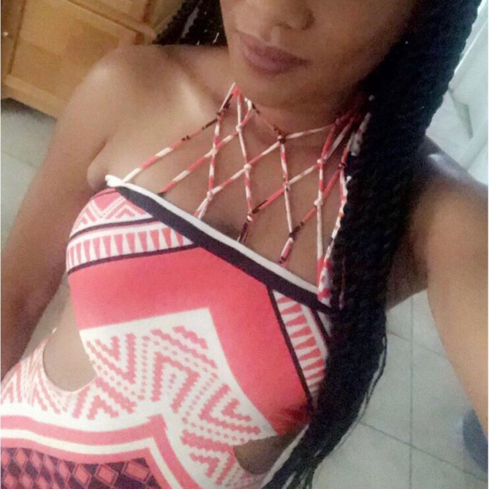 Colorful cut-out halter sun dress